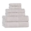 Superior Mile Collection | 80% Cotton 20% Viscose 6-pc. Quick Dry Solid Bath Towel Set In Silver