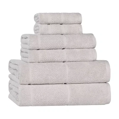 Superior Mile Collection | 80% Cotton 20% Viscose 6-pc. Quick Dry Solid Bath Towel Set In Silver