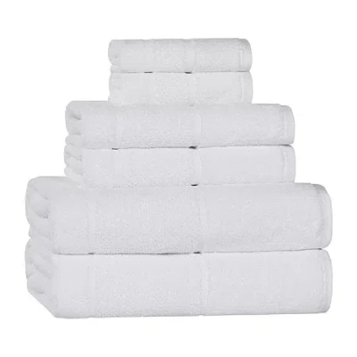 Superior Mile Collection | 80% Cotton 20% Viscose 6-pc. Quick Dry Solid Bath Towel Set In White