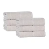 Superior Mile Collection | 80% Cotton 20% Viscose 6-pc. Solid Hand Towel In Silver