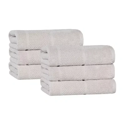 Superior Mile Collection | 80% Cotton 20% Viscose 6-pc. Solid Hand Towel In Silver
