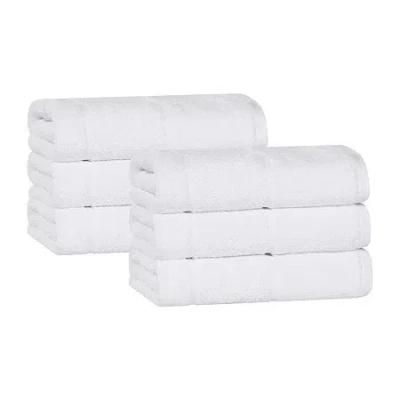 Superior Mile Collection | 80% Cotton 20% Viscose 6-pc. Solid Hand Towel In White