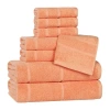 Superior Mile Collection | 80% Cotton 20% Viscose 8-pc. Quick Dry Solid Bath Towel Set In Pink