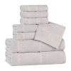 Superior Mile Collection | 80% Cotton 20% Viscose 8-pc. Quick Dry Solid Bath Towel Set In Gray