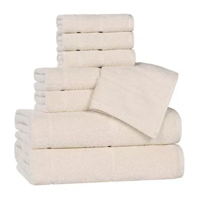 Superior Mile Collection | 80% Cotton 20% Viscose 8-pc. Quick Dry Solid Bath Towel Set In White