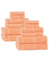 Superior Mile Smart Twist Cotton Medium Weight Solid Broad Border 12pc Towel  Set