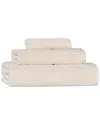 Superior Mile Smart Twist Cotton Medium Weight Solid Broad Border 3pc Towel  Set