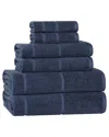 Superior Mile Smart Twist Cotton Medium Weight Solid Broad Border 6pc Towel  Set