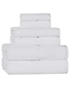 Superior Mile Smart Twist Cotton Medium Weight Solid Broad Border 6pc Towel  Set