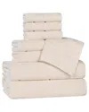 Superior Mile Smart Twist Cotton Medium Weight Solid Broad Border 8pc Towel  Set