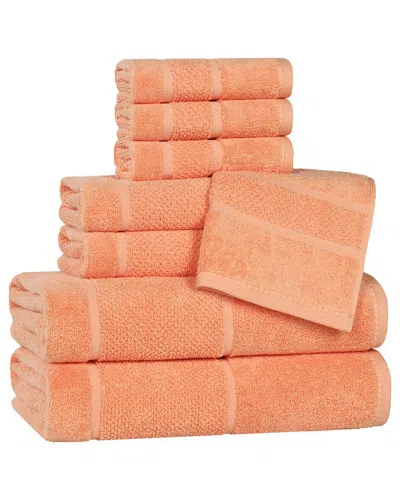SUPERIOR SUPERIOR MILE SMART TWIST COTTON MEDIUM WEIGHT SOLID BROAD BORDER 8PC TOWEL  SET