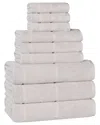 Superior Mile Smart Twist Cotton Medium Weight Solid Broad Border 9pc Towel  Set