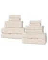 Superior Milo Smart Twist Cotton Medium Weight Solid Ribbed 12pc Towel Set