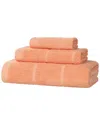 Superior Milo Smart Twist Cotton Medium Weight Solid Ribbed 3pc Towel Set