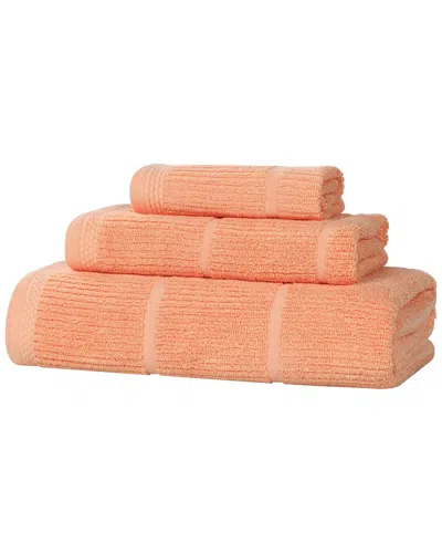 Superior Milo Smart Twist Cotton Medium Weight Solid Ribbed 3pc Towel Set