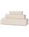 Superior Milo Smart Twist Cotton Medium Weight Solid Ribbed 3pc Towel Set