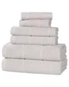 Superior Milo Smart Twist Cotton Medium Weight Solid Ribbed 6pc Towel Set