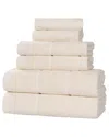 Superior Milo Smart Twist Cotton Medium Weight Solid Ribbed 6pc Towel Set