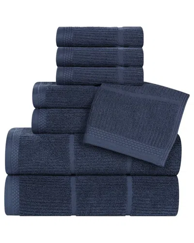 Superior Milo Smart Twist Cotton Medium Weight Solid Ribbed 8pc Towel Set