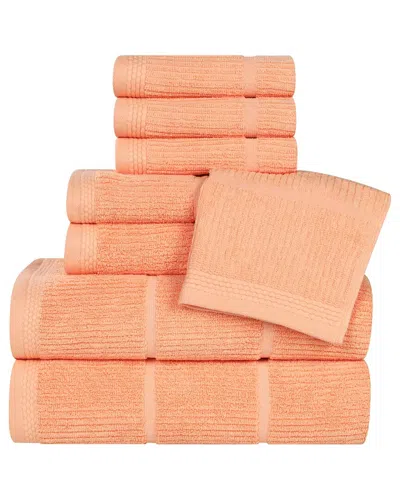 Superior Milo Smart Twist Cotton Medium Weight Solid Ribbed 8pc Towel Set