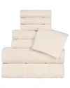Superior Milo Smart Twist Cotton Medium Weight Solid Ribbed 8pc Towel Set