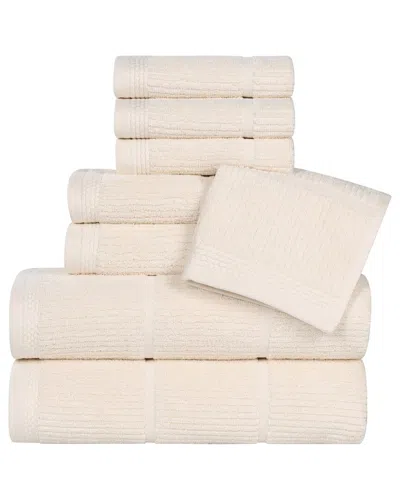 Superior Milo Smart Twist Cotton Medium Weight Solid Ribbed 8pc Towel Set