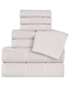 Superior Milo Smart Twist Cotton Medium Weight Solid Ribbed 8pc Towel Set