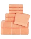 Superior Milo Smart Twist Cotton Medium Weight Solid Ribbed 8pc Towel Set