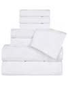 Superior Milo Smart Twist Cotton Medium Weight Solid Ribbed 8pc Towel Set