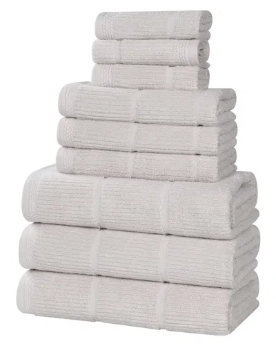 Superior Milo Smart Twist Cotton Medium Weight Solid Ribbed 9pc Towel Set