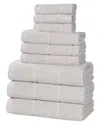 Superior Milo Smart Twist Cotton Medium Weight Solid Ribbed 9pc Towel Set