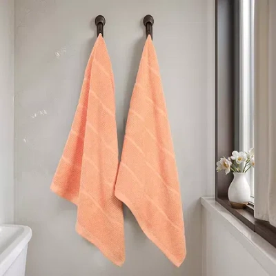 Superior Milo Smart Twist Viscose Cotton Blend 2pc Bath Sheet 2-pc. Quick Dry Bath Towel Set In Orange