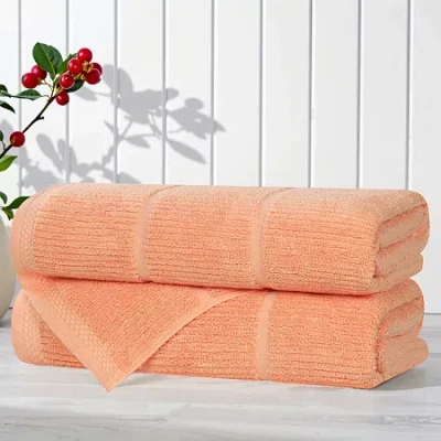 Superior Milo Smart Twist Viscose Cotton Blend 2pc Bath Towel 3-pc. Quick Dry Bath Towel Set In Orange