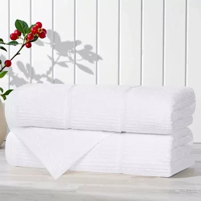 Superior Milo Smart Twist Viscose Cotton Blend 2pc Bath Towel 3-pc. Quick Dry Bath Towel Set In White