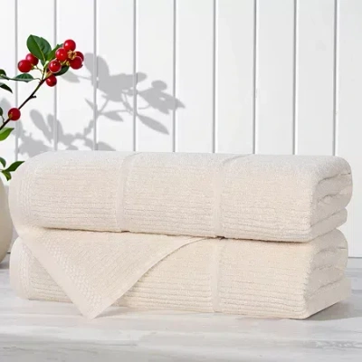 Superior Milo Smart Twist Viscose Cotton Blend 2pc Bath Towel 3-pc. Quick Dry Bath Towel Set In Neutral