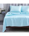 Superior Modal From Beechwood 400 Thread Count Lightweight Cooling Solid Deep  Pocket Bed Sheet Set In Blue