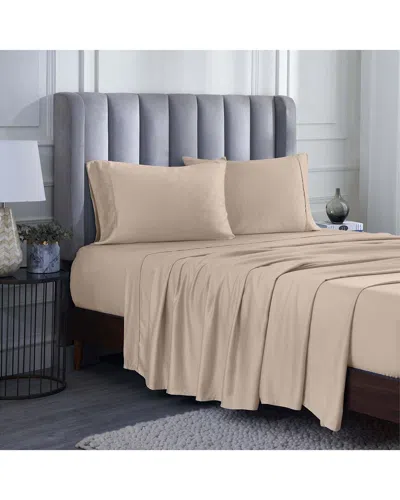 Superior Modal From Beechwood 400 Thread Count Lightweight Cooling Solid Deep  Pocket Bed Sheet Set In Neutral