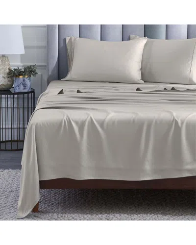 Superior Modal From Beechwood 400 Thread Count Lightweight Cooling Solid Deep  Pocket Bed Sheet Set In Neutral