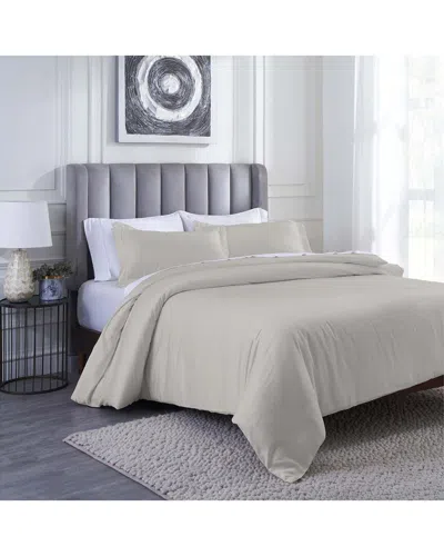 Superior Modal From Beechwood 400 Thread Count Lightweight Cooling Solid Duvet  Cover Set In Gray