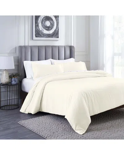 Superior Modal From Beechwood 400 Thread Count Lightweight Cooling Solid Duvet  Cover Set In White