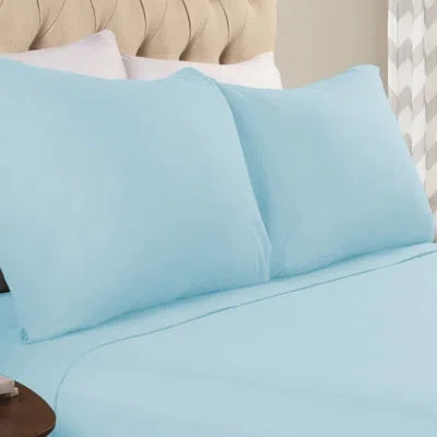 Superior Modern All Season Solid Flannel Cotton Pillowcase In Light Blue