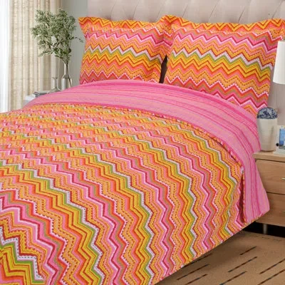 Superior Modern & Contemporary Cotton Quilt In Orange