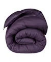 Superior Monochrome Basketweave Plush Microfiber Down Alternative Comforter, Full/queen In Plum