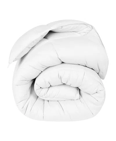 Superior Monochrome Basketweave Plush Microfiber Down Alternative Comforter, Full/queen In White