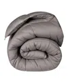 Superior Monochrome Basketweave Plush Microfiber Down Alternative Comforter, Full/queen In Charcoal