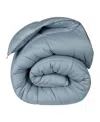 Superior Monochrome Basketweave Plush Microfiber Down Alternative Comforter, King In Smoke Blue