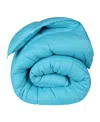 Superior Monochrome Basketweave Plush Microfiber Down Alternative Comforter, Twin Xl In Winter Blue