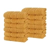 Superior Set Of 12 Zero Twist Cotton Waffle Honeycomb Plush Soft Absorbent  Washcloths In Orange