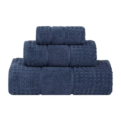 Superior Napa Collection | 100% Cotton 3-pc. Quick Dry Solid Bath Towel Set In Blue