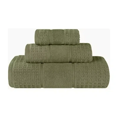 Superior Napa Collection | 100% Cotton 3-pc. Quick Dry Solid Bath Towel Set In Green
